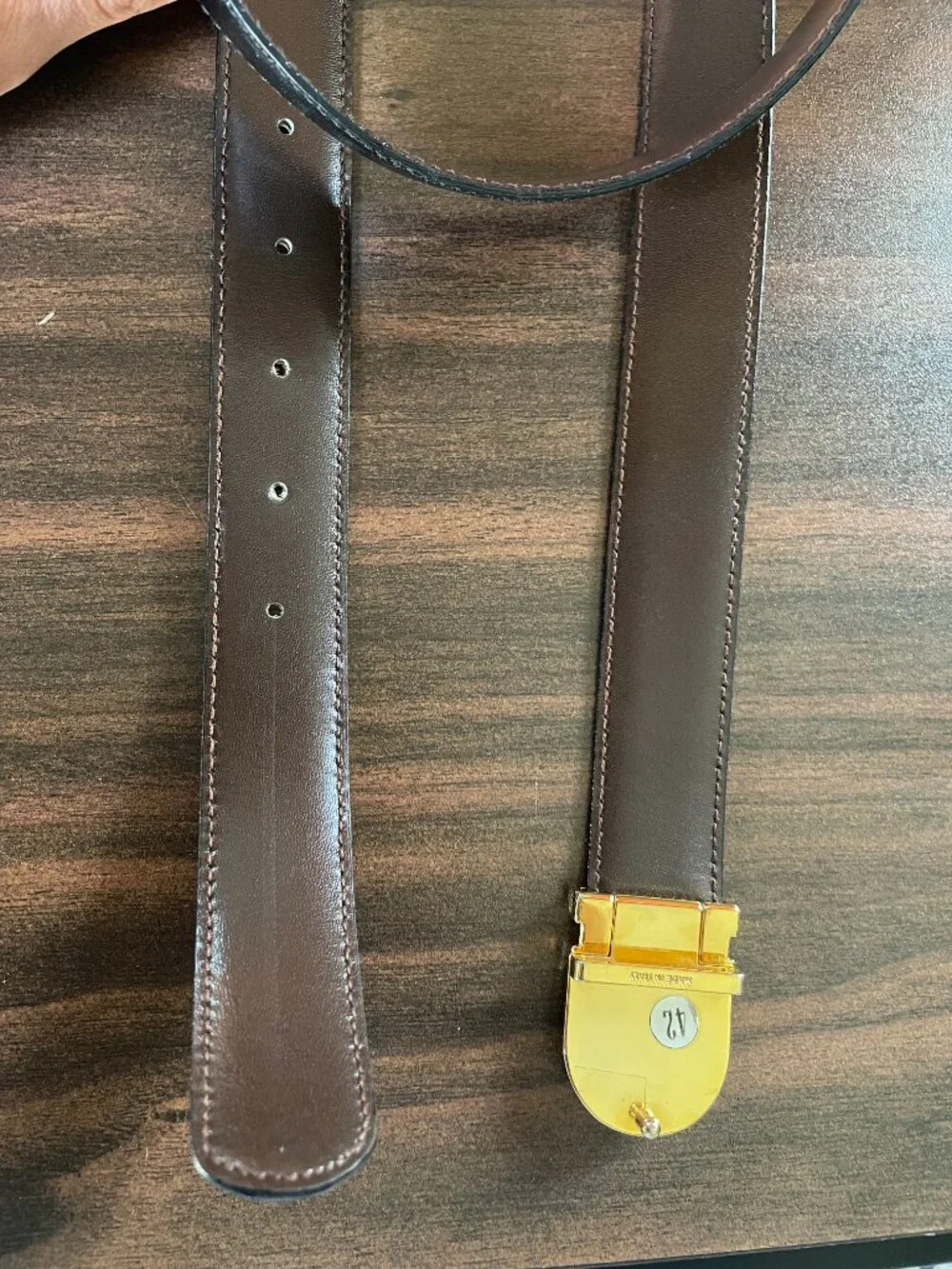 Christian Dior Vintage Reversible Leather Belt — Black, Sz 42, Italy